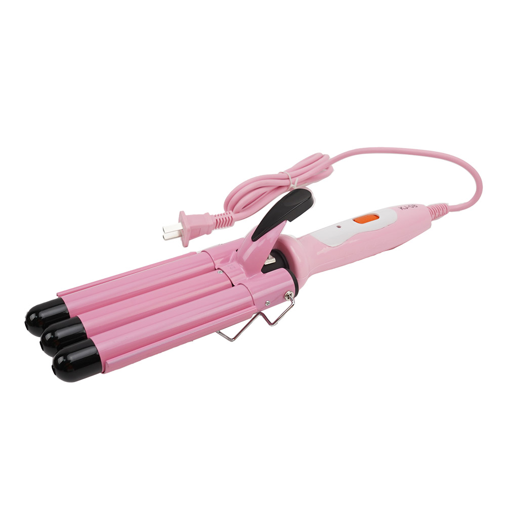 Bærbar Pink Triple Barrels Wave Styling Hair Curler